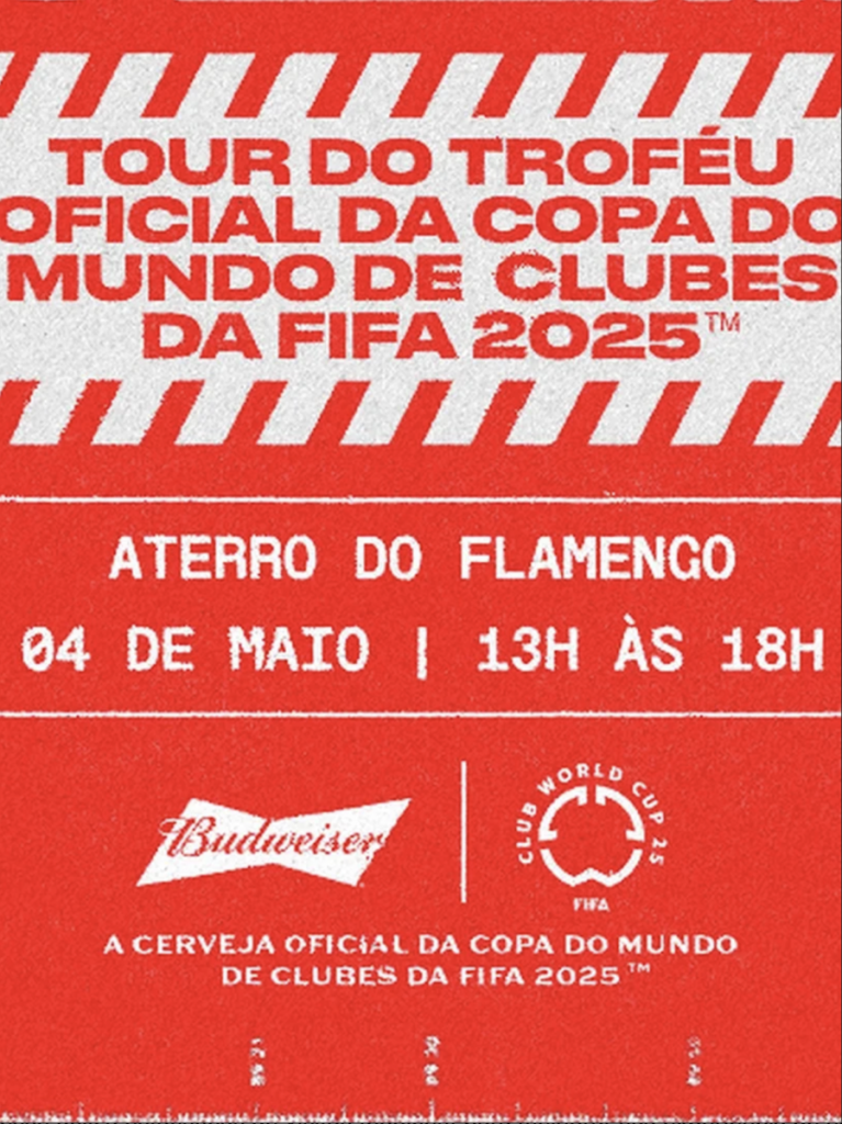 Budweiser traz taça da Copa do Mundo de Clubes FIFA 2025 para o Rio de Janeiro