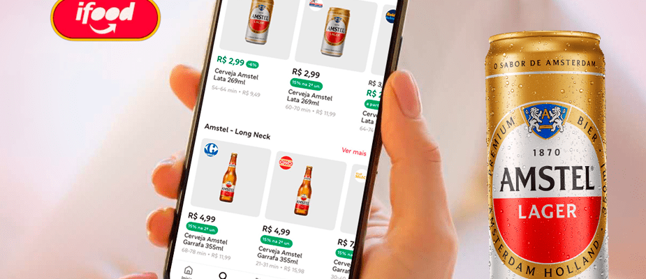 Amstel expande presença no e-commerce com parceria entre iFood e GPA