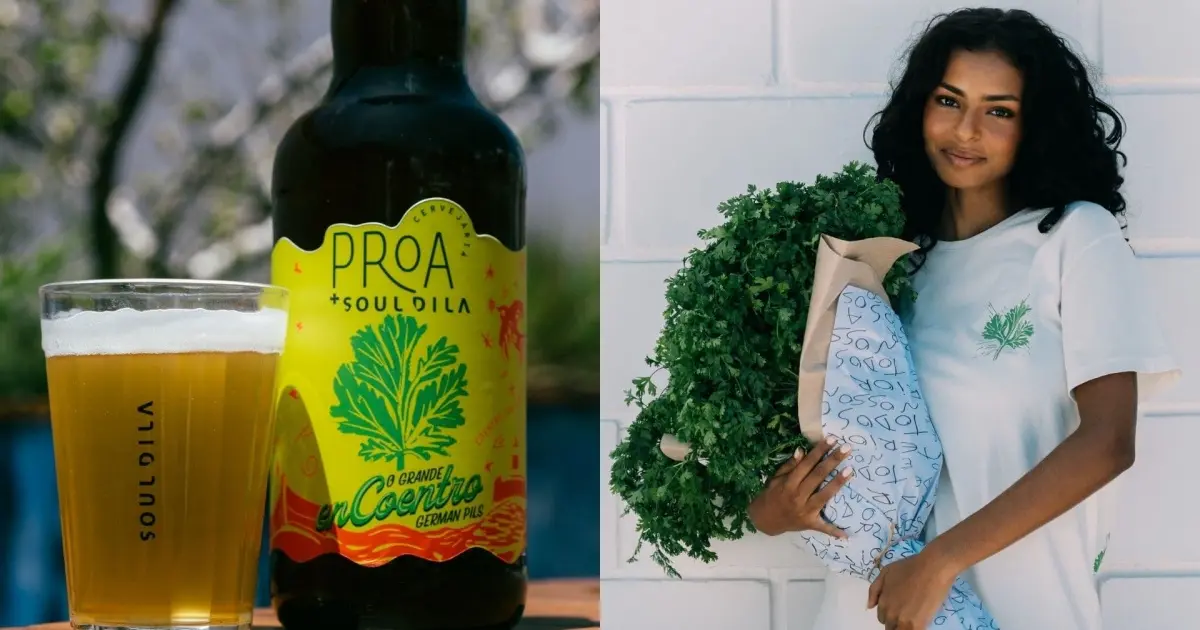 Proa lança cerveja sabor coentro em parceria com Soul Dila