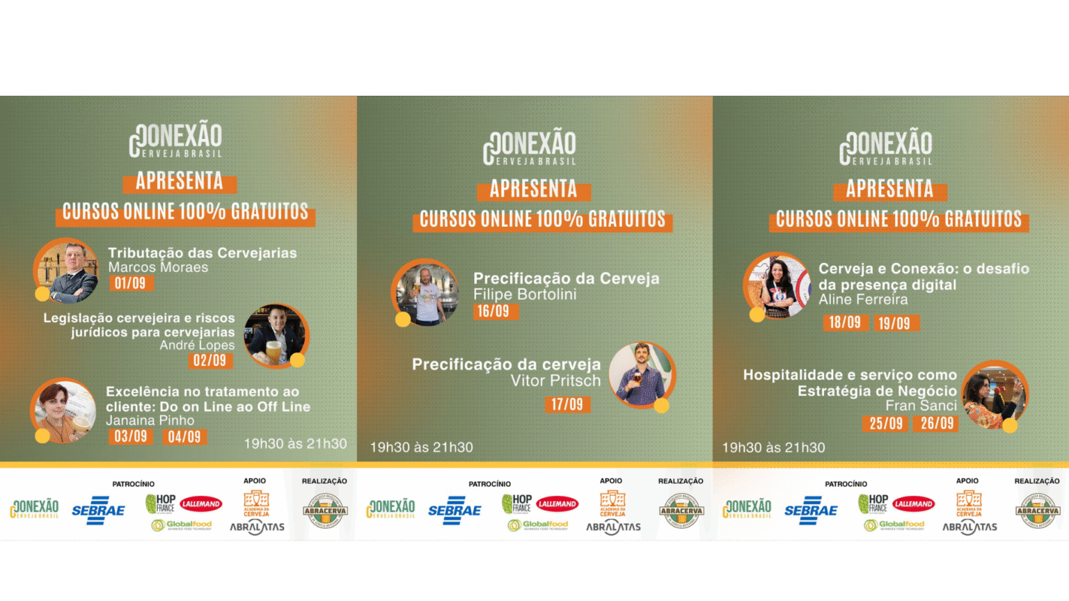 Abracerva promove cursos online gratuitos em setembro com especialistas do setor no projeto Conexão Cerveja Brasil. Confira a programação.