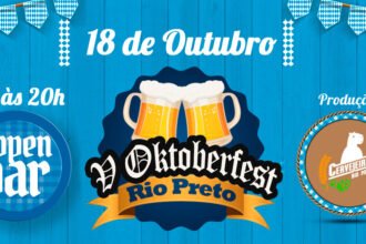 A V Oktoberfest Rio Preto acontece em 18 de outubro na Destilaria Gin Morrison com cervejas artesanais, comidas típicas alemãs, música e dança no melhor estilo bávaro.