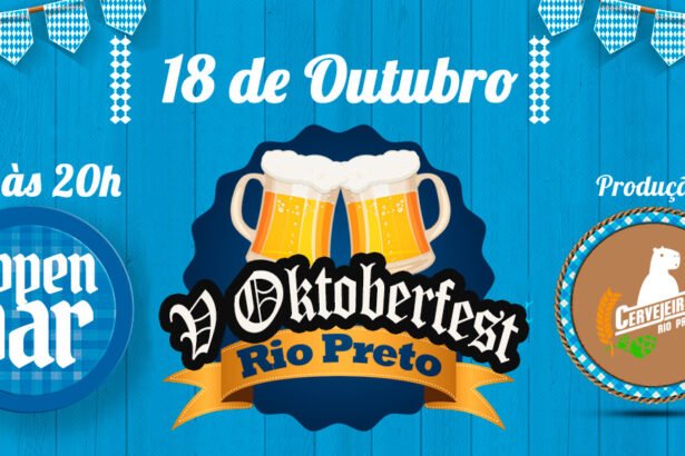 A V Oktoberfest Rio Preto acontece em 18 de outubro na Destilaria Gin Morrison com cervejas artesanais, comidas típicas alemãs, música e dança no melhor estilo bávaro.