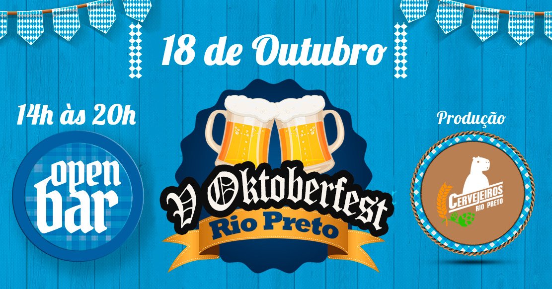 A V Oktoberfest Rio Preto acontece em 18 de outubro na Destilaria Gin Morrison com cervejas artesanais, comidas típicas alemãs, música e dança no melhor estilo bávaro.