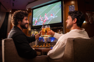 Hilton São Paulo Morumbi transmite Chiefs x Chargers no Canvas Bar com DJ, telão e promoções de Budweiser e coquetéis.