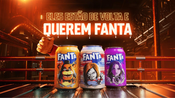 Fanta se une à Universal Pictures e Blumhouse em campanha global de Halloween com embalagens exclusivas, novo sabor Chucky’s Punch e experiências no Brasil.