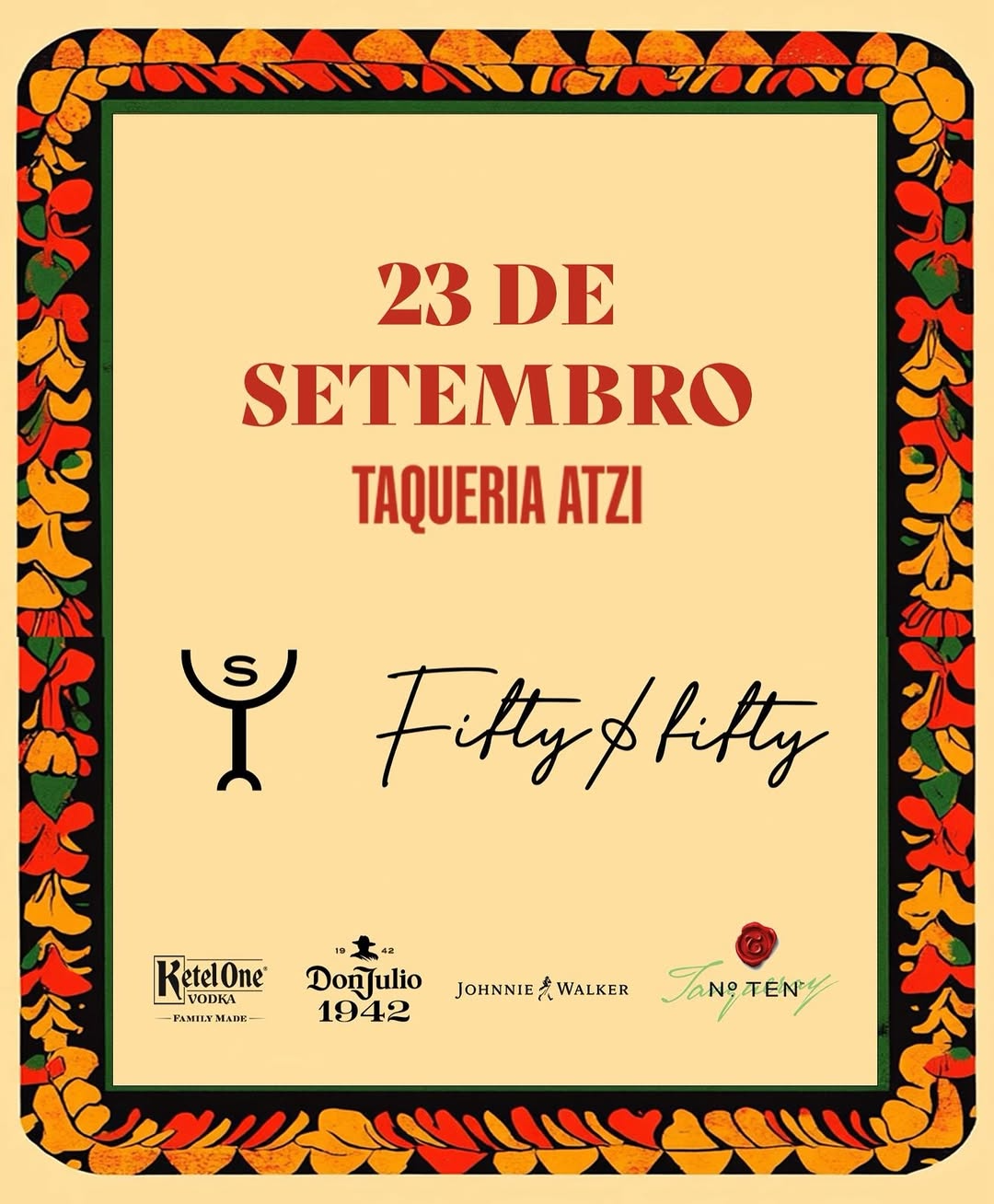 No dia 23/09, Metzi, Fifty Fifty e Santana Bar promovem guest inédito na Taqueria Atzi com carta exclusiva de drinks assinada por rótulos da Diageo.