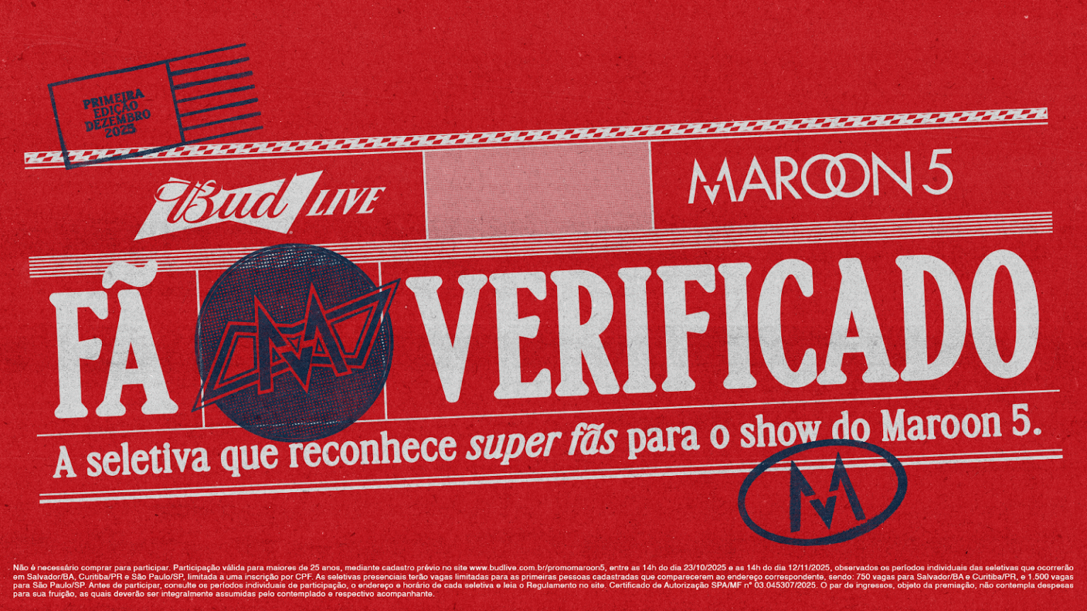 Budweiser lança Bud Live com show exclusivo do Maroon 5 em São Paulo. Fãs serão escolhidos em seletivas em Salvador, Curitiba e SP.