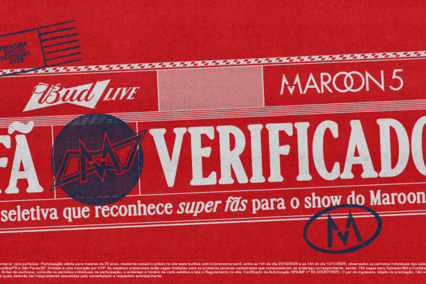 Budweiser lança Bud Live com show exclusivo do Maroon 5 em São Paulo. Fãs serão escolhidos em seletivas em Salvador, Curitiba e SP.