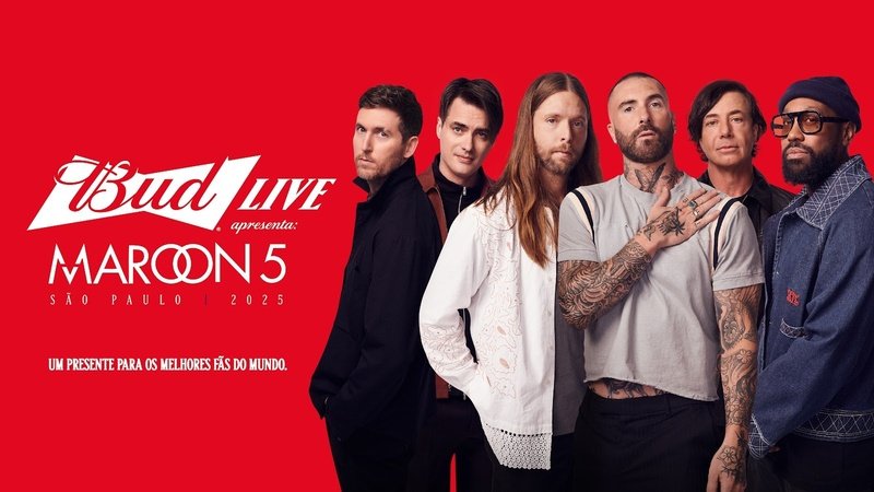 Budweiser lança a Bud Live com show do Maroon 5 em São Paulo. Evento exclusivo reunirá 3 mil fãs em uma noite histórica.