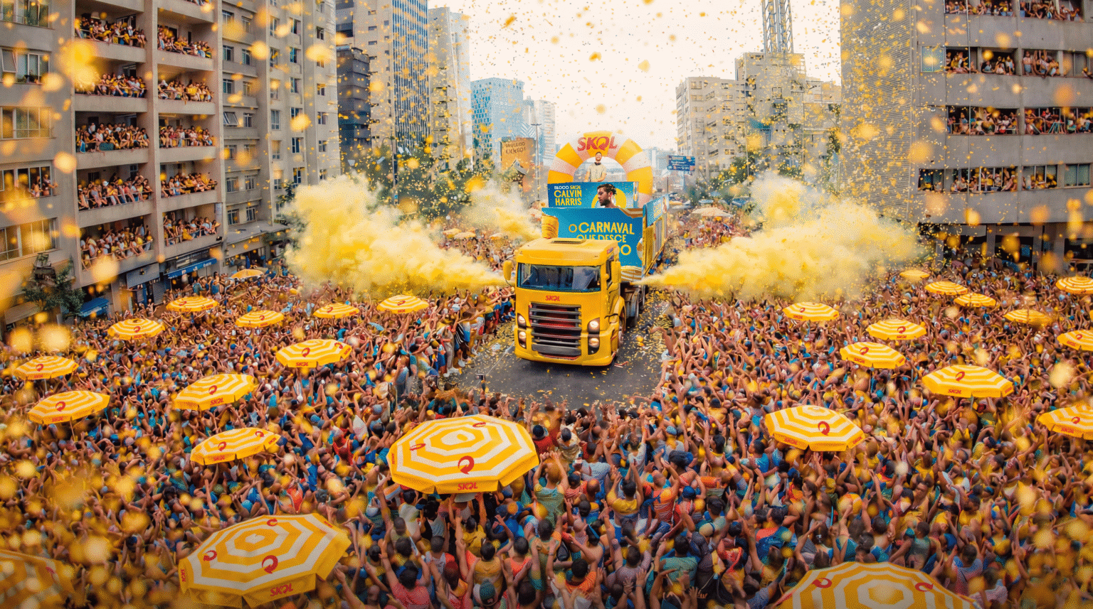 Skol anuncia Calvin Harris no Bloco Skol, na Consolação, ao lado de Nattan, Xand Avião e Zé Vaqueiro, marcando o retorno da marca ao Carnaval paulista.