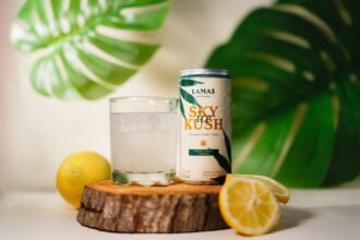 Lamas Destilaria lança Sky Kush Ice, drink em lata com whisky, limão e terpenos canábicos, sem efeitos psicoativos.